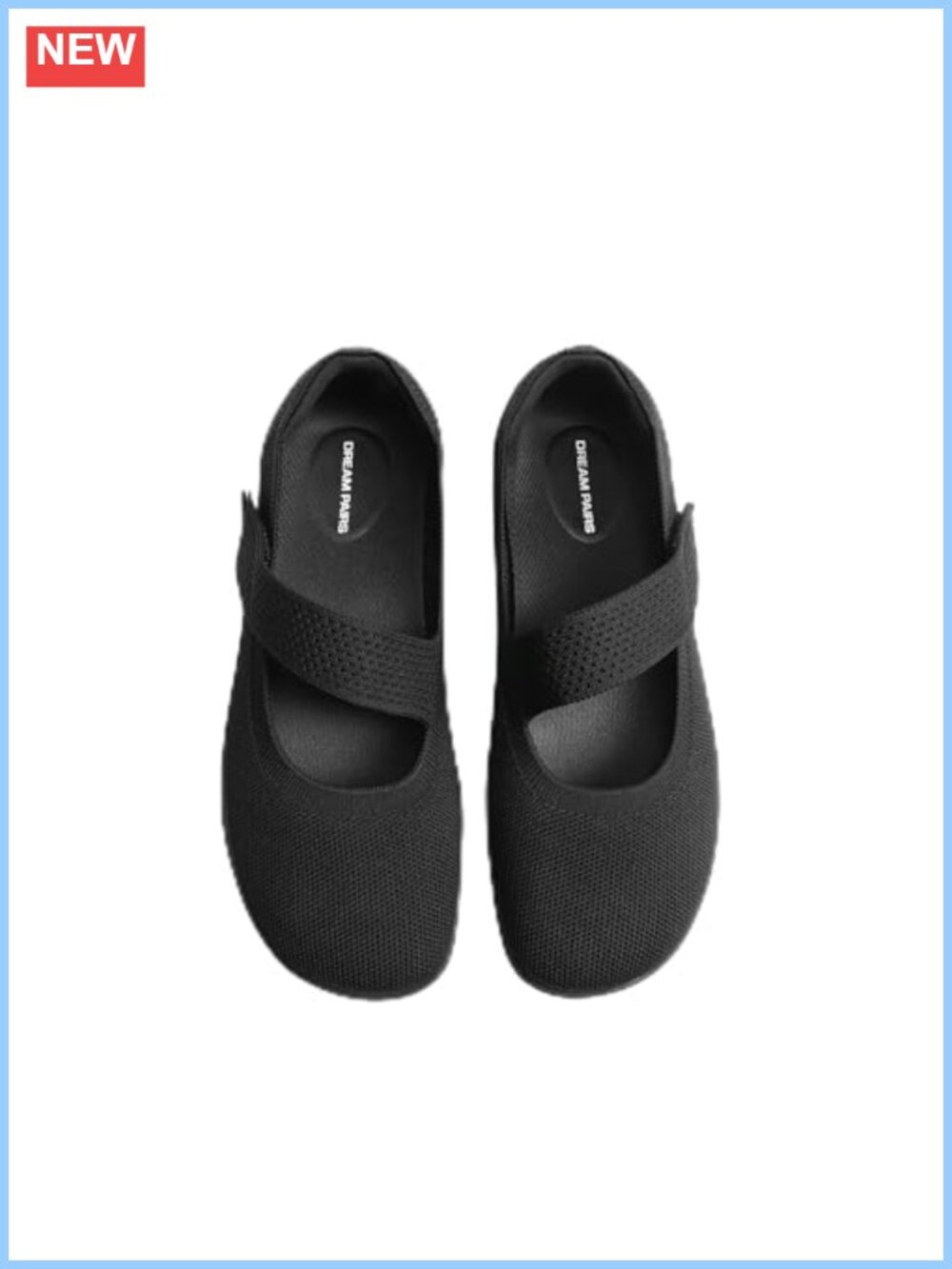 Women's Mary Jane Wide Toe Ballet Flats Knit Slip On